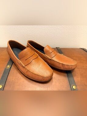 Cole Haan Cognac Leather Penny Loafers